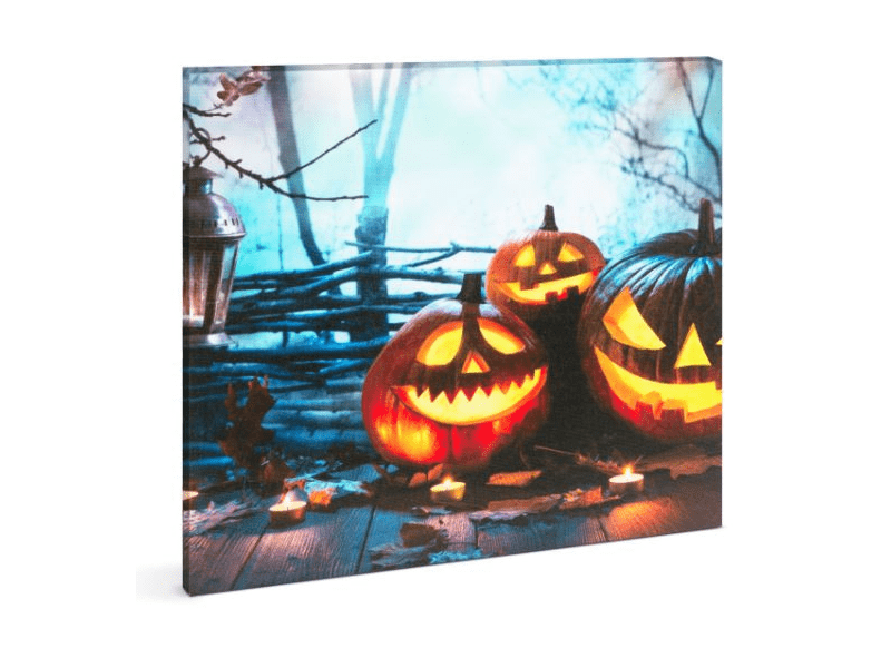 Family 58401 Halloween-i LED-es hangulatkép - fali akasztóval, 2 x AA, 30 x 30 cm
