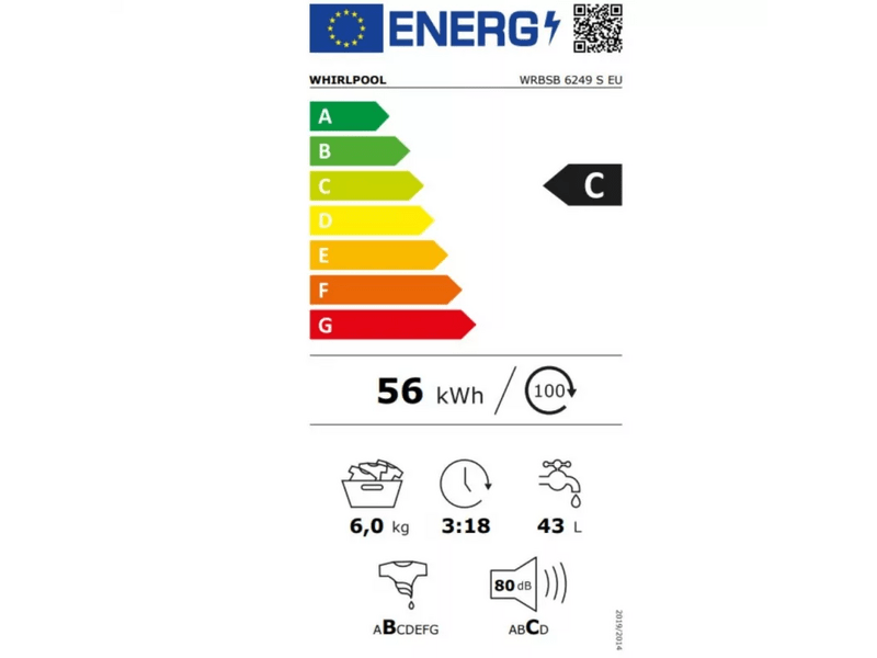 Whirlpool WRBSB6249SEU Elöltöltős mosógép