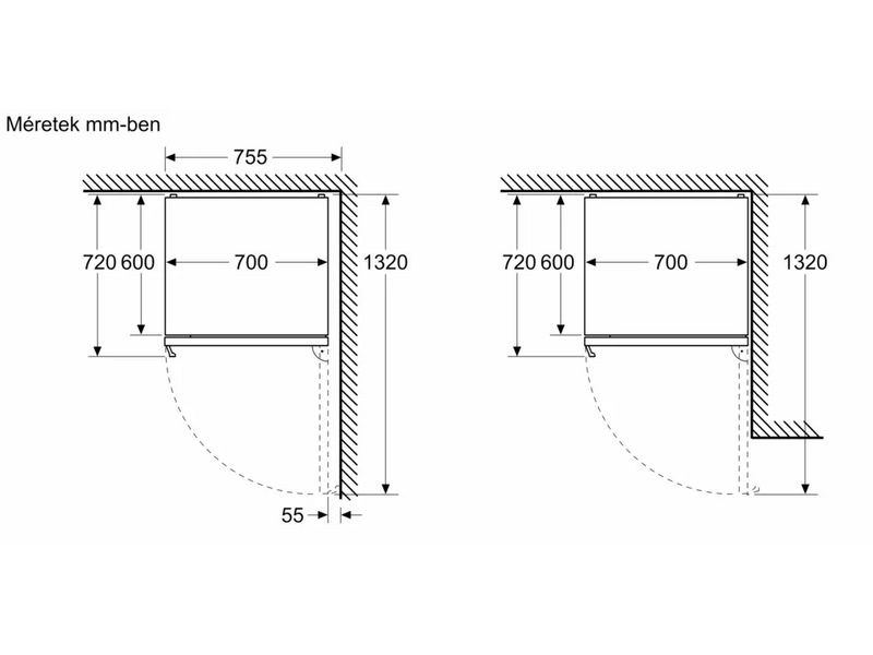 Bosch KGN49OCAF Alulfagyasztós kombinált hűtőszekrény