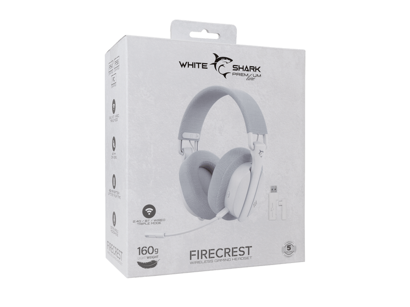 White Shark FIRECREST Gamer fejhallgató, fehér (WGH-2444W)