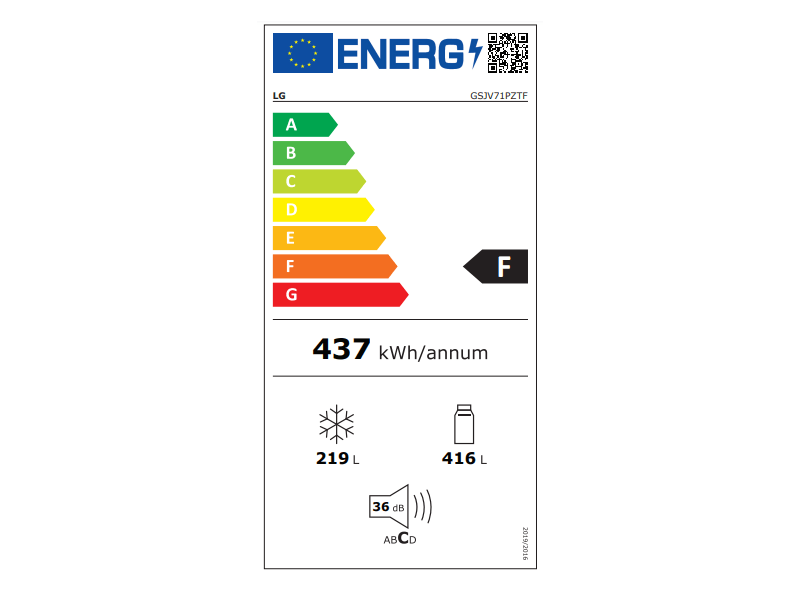LG GSJV71PZTF Side-by-Side Hűtőszekrény