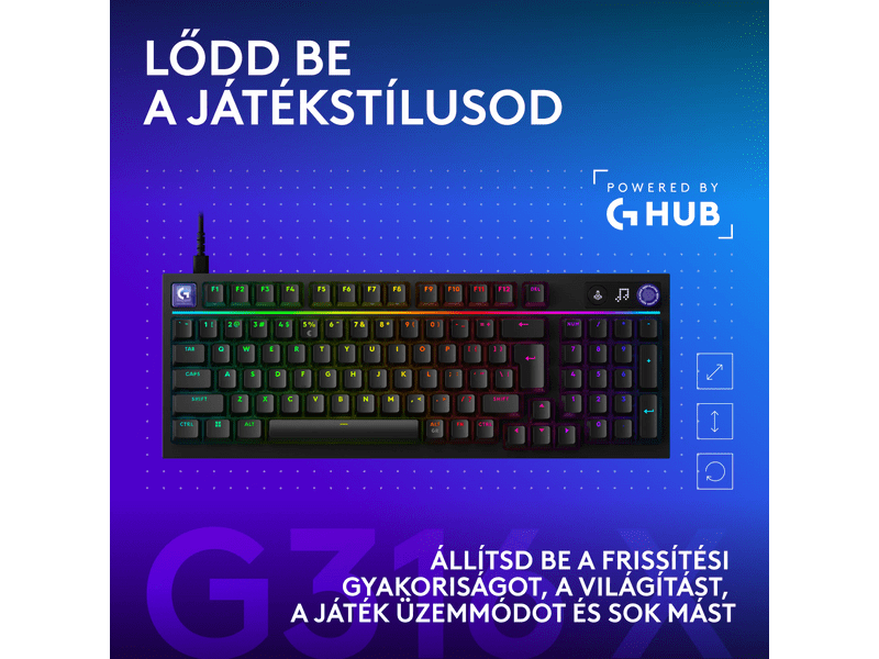 Logitech G316 X Gamer billentyűzet, HU, fekete (920-014204)