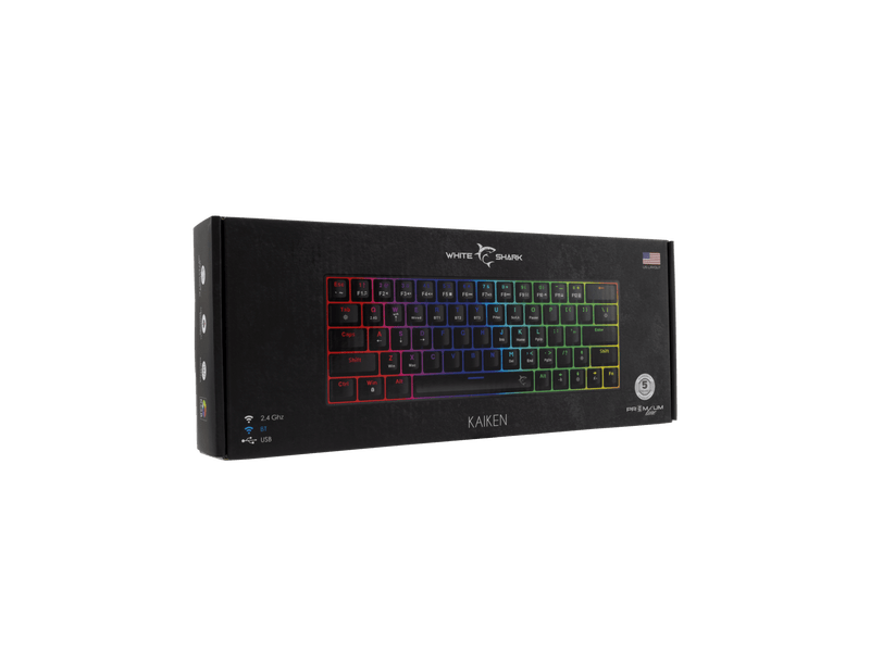 White Shark KAIKEN GK-003111 Vezeték nélküli mech. gamer billentyűzet - US