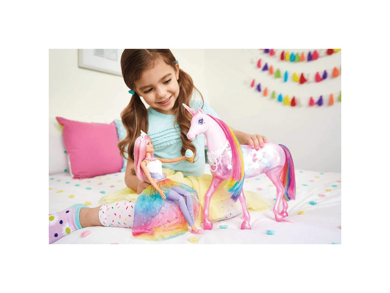 Barbie Dreamtopia csillámfény unikornis babával (FXT26)