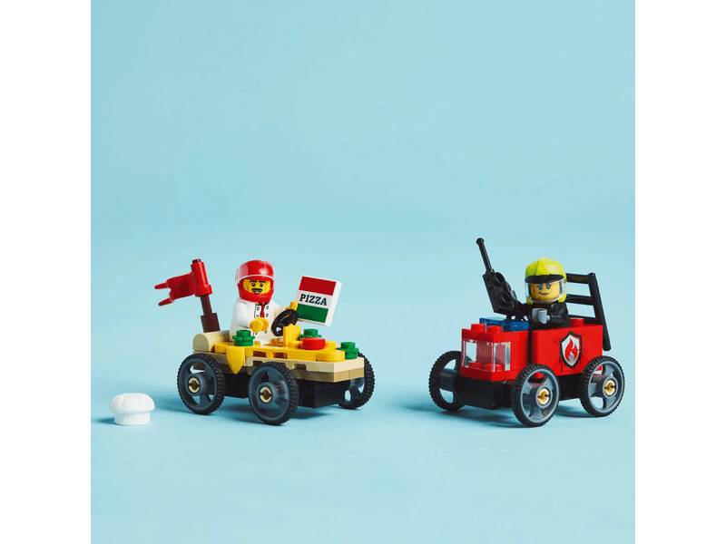 LEGO® City Pizza Truck vs. vatrogasno vozilo, paket trkaćih automobila (60458)