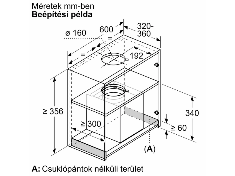 Bosch DBB67DP60 Beépíthető páraelszívó, fekete