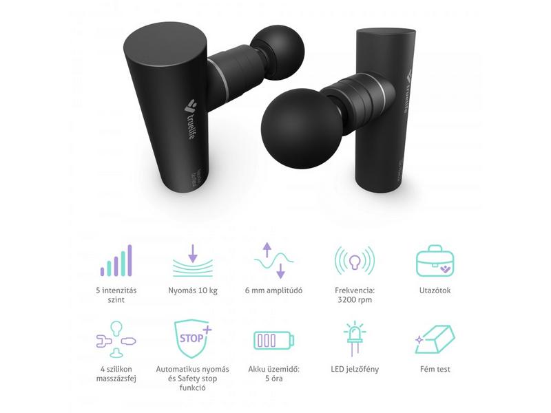 Masszázspisztoly metal