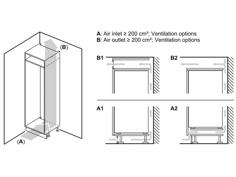Bosch KIN86ADB0 Serie 6 Beépíthető kombinált hűtőszekrény