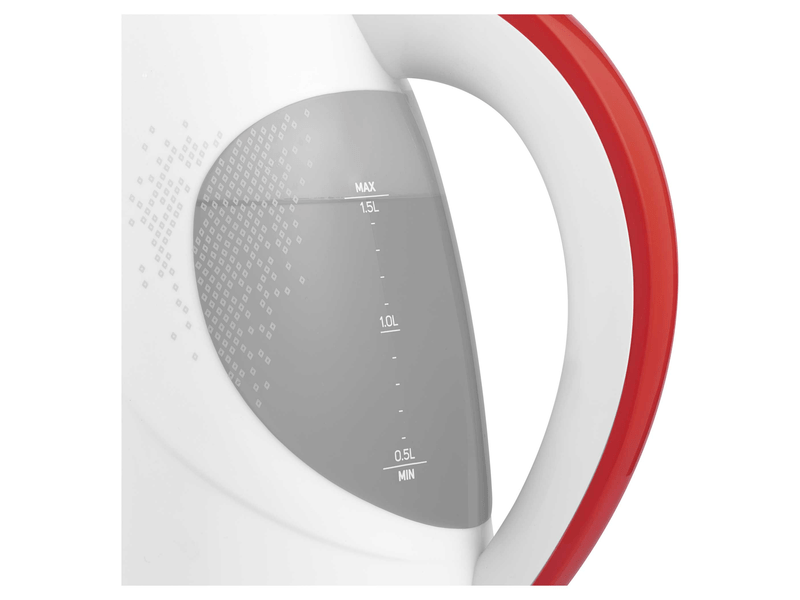 Vízforraló, 2200W, 1.5L, fehér/piros
