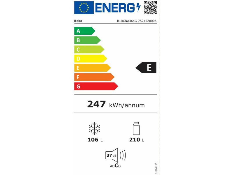 beko B1RCNA364G Alulfagyasztós hűtőszekrény