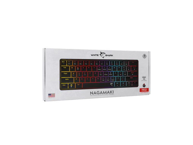 White Shark GK-6111 B/R-US Nagamaki Gamer billentyűzet, fekete