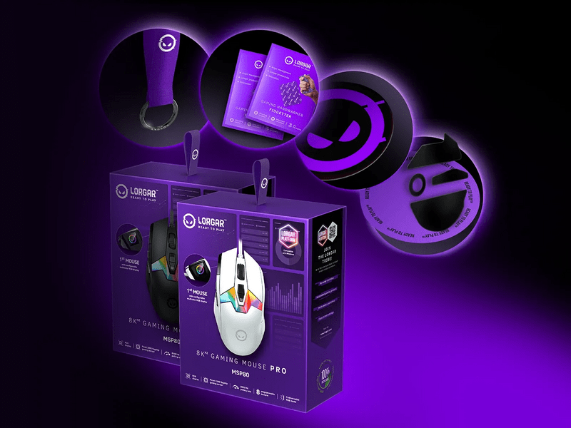 Lorgar MSP80-BK Pro Gaming egér, fekete