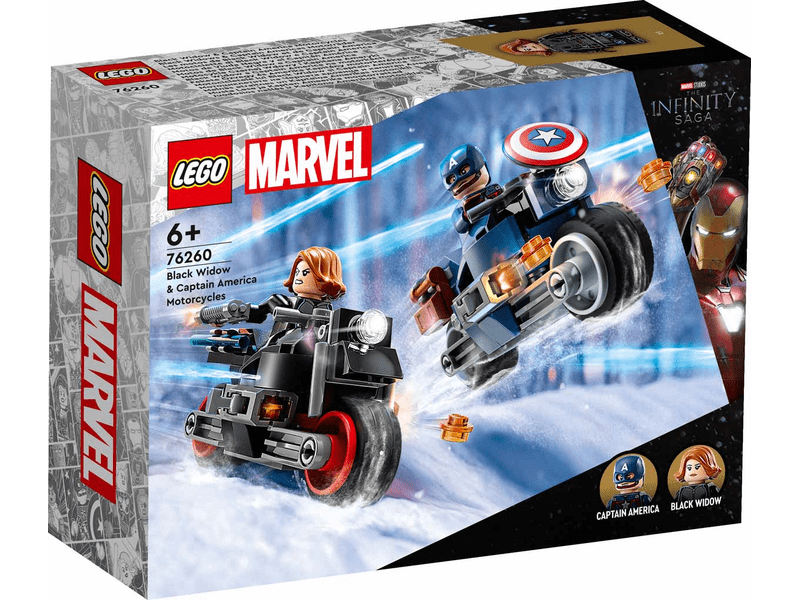 LEGO® Marvel Super Heroes Fekete Özvegy és Amerika Kapitány motorkerékpárok (76260)