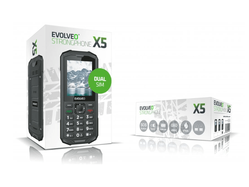 Evolveo StrongPhone X5 strapabíró Dual SIM telefon, fekete-szürke (SGM SGP-X5-GY)