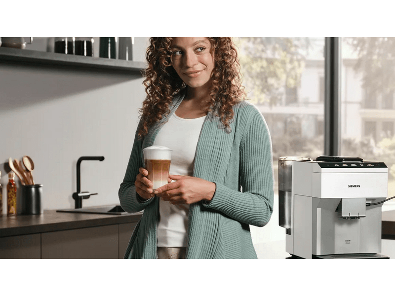 Siemens EQ500 Automata kávéfőző, Fehér/ezüst