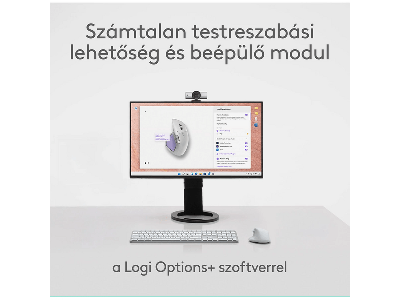 Logitech MX Master 4 Mac Vezeték nélküli egér, fehér ezüst