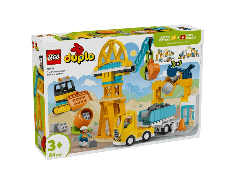 LEGO® DUPLO® Városi kalandok 3 az 1-ben építési terület és munkagépek (10476)