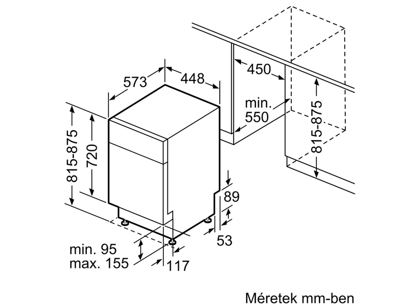 Bosch SPU4HMS10E Aláépíthető Mosogatógép