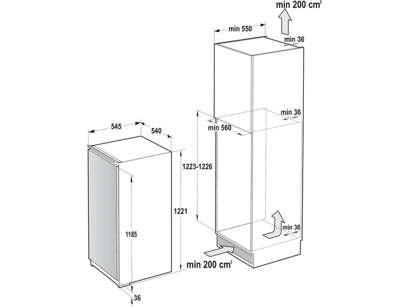 Gorenje RI512E41 Beépíthető egyajtós hűtőszekrény