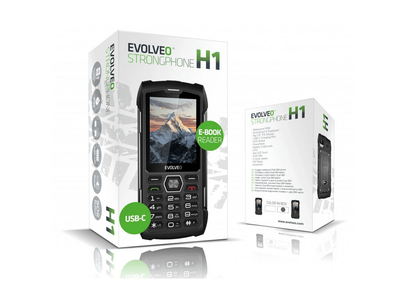 Evolveo StrongPhone H1 Mobiltelefon, fekete-ezüst (SGM SGP-H1-BS)