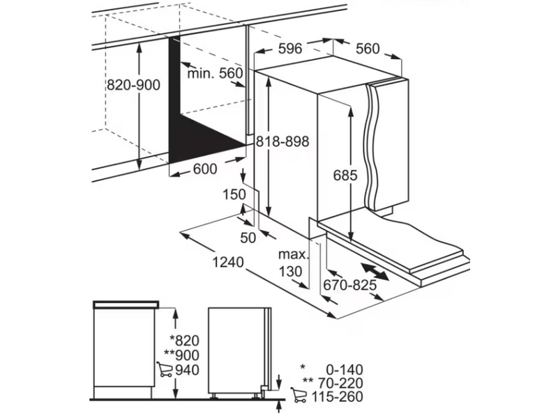 Electrolux GlassCare 700 EEG68520W Beépíthető mosogatógép