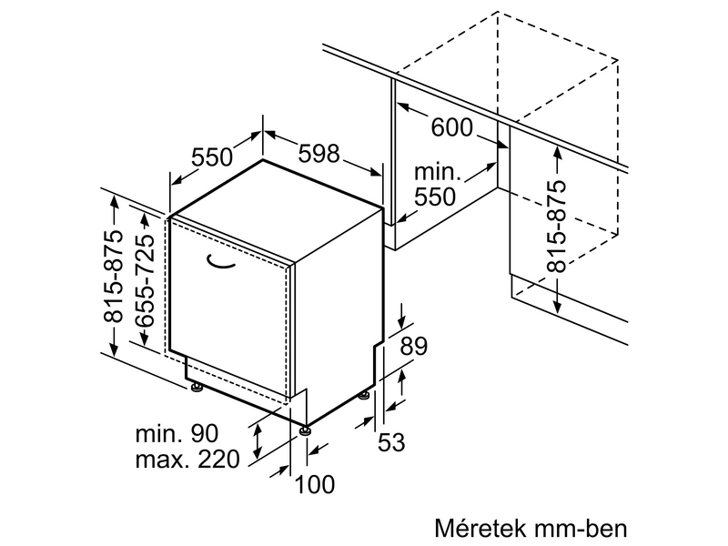 Bosch SMV6YCX02E Beépíthető mosogatógép