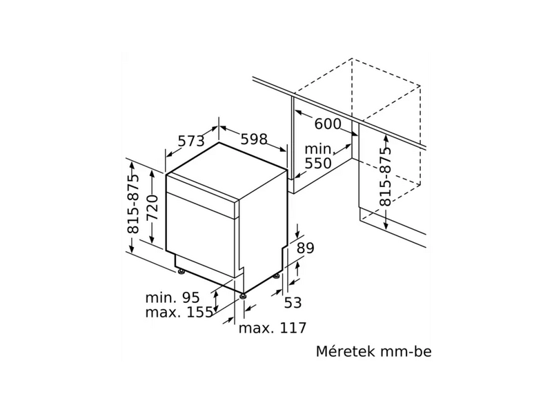 Bosch SMU4HVS00E Aláépíthető mosogatógép
