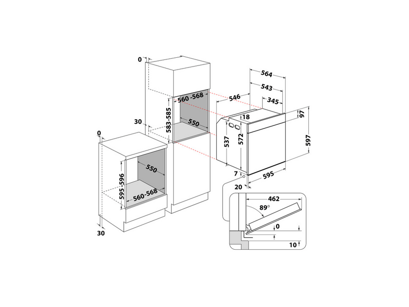 Whirlpool WOI118FPT2SSMA ugradbena električna pećnica