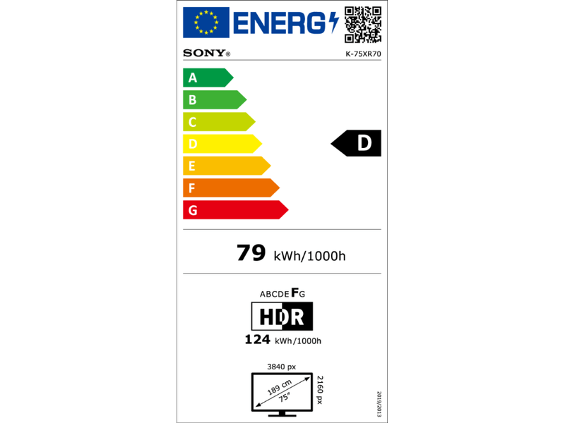 Sony Bravia K75XR70PAEP 4K Ultra HD Mini LED 65” Smart TV