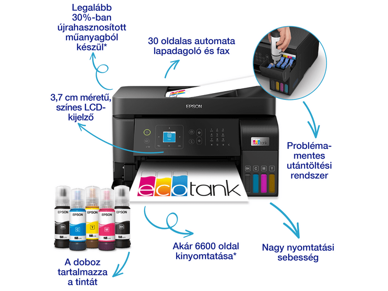 Epson L5590 színes MFP WiFi/LAN 6600/5900 oldal tintával