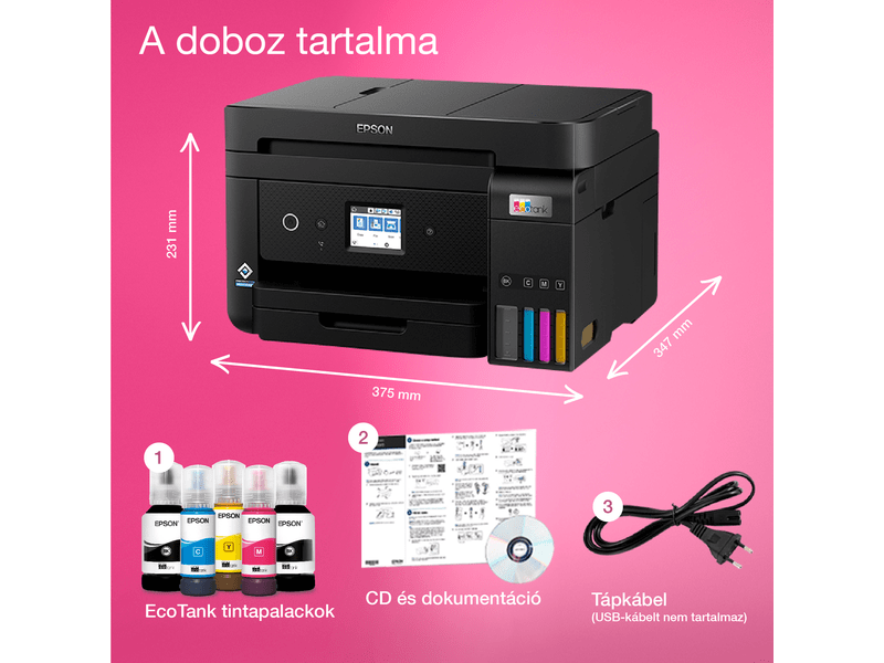 Epson L6290 színes MFP, DUPLEX, 14 000/5200 oldal tintával