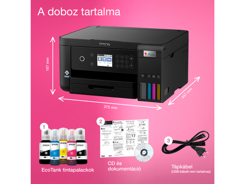 Epson L6260 színes MFP, DUPLEX, 14 000/5200 oldal tintával