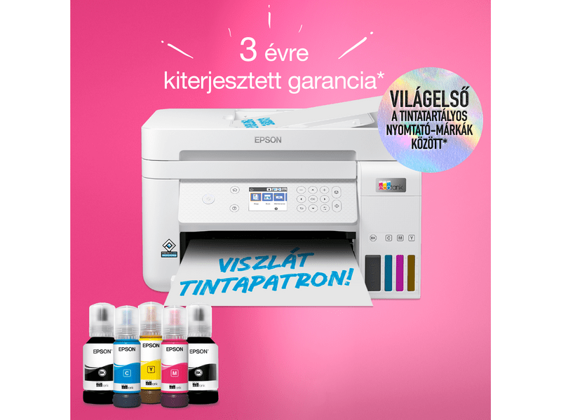 Epson L6276 színes MFP, DUPLEX, 14 000/5200 oldal tintával