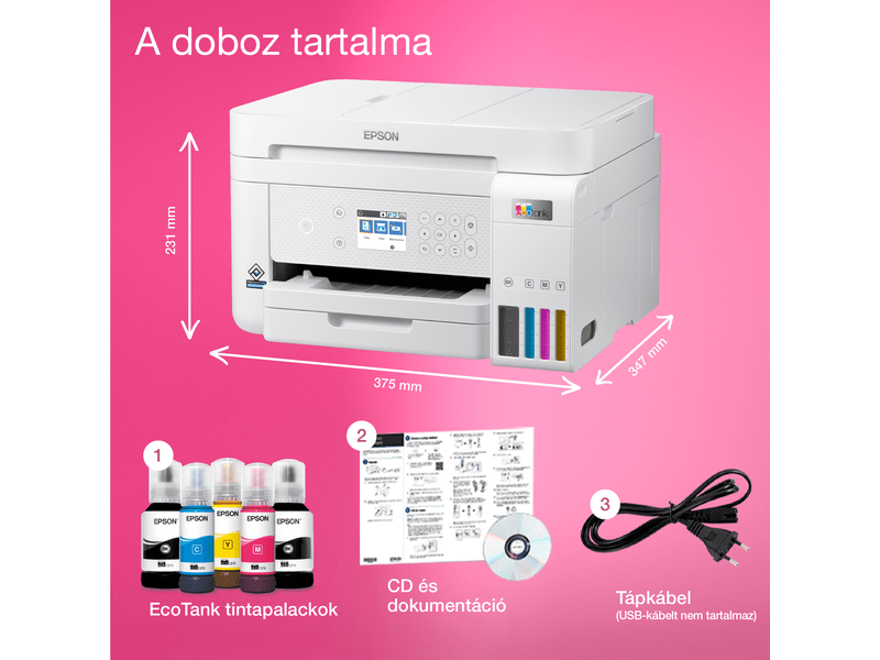 Epson L6276 színes MFP, DUPLEX, 14 000/5200 oldal tintával