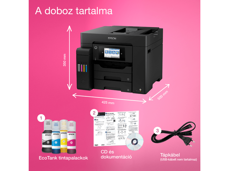 Epson L6570 színes MFP, Duplex, 8100/6500 oldal tintával