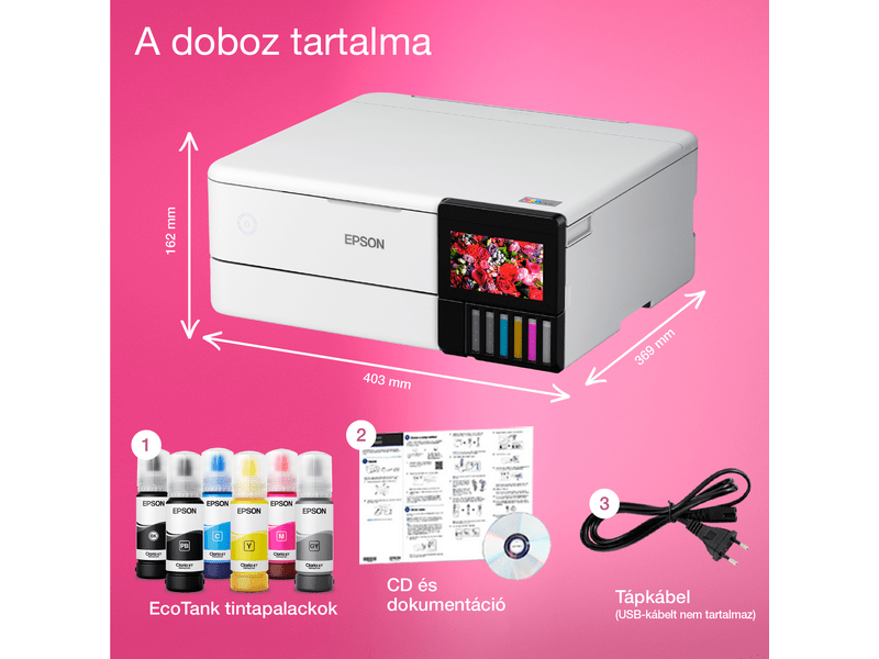 Epson L8160 fotónyomtató MFP 1800 fotóra elegendő tintával