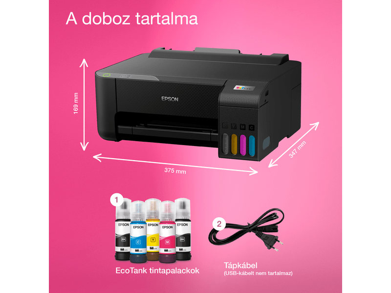 Epson L1230 színes nyomtató USB 8100/6500 oldal tintával