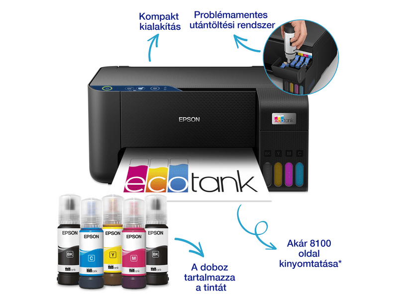 Epson L3231 színes MFP, USB, 8100/6500 oldal tintával