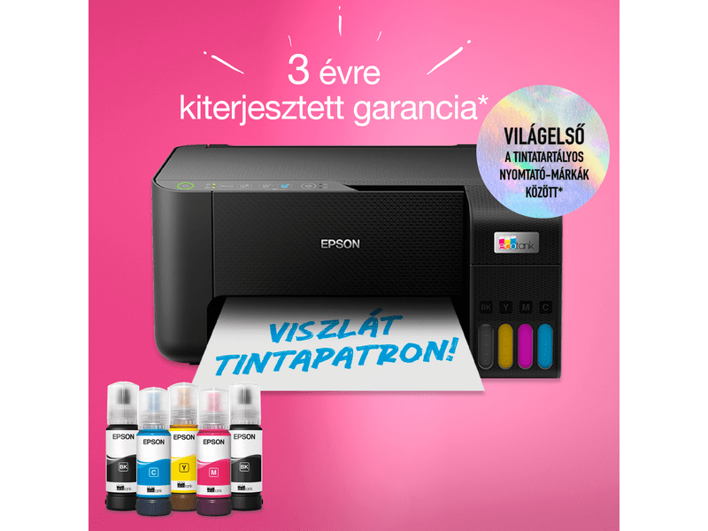 Epson L3270 Színes MFP, WiFi/USB, 8100/6500 oldal tintával