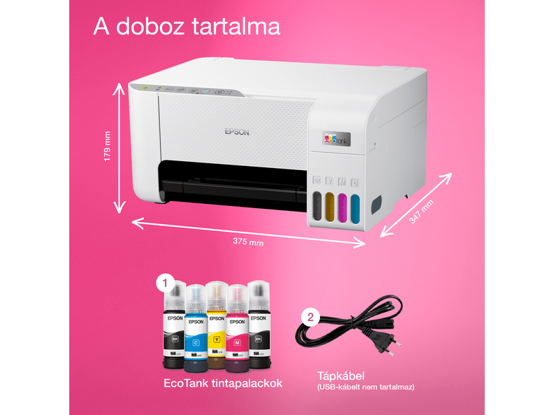 Epson L3276 színes MFP, WiFi, 8100/6500 oldal tintával