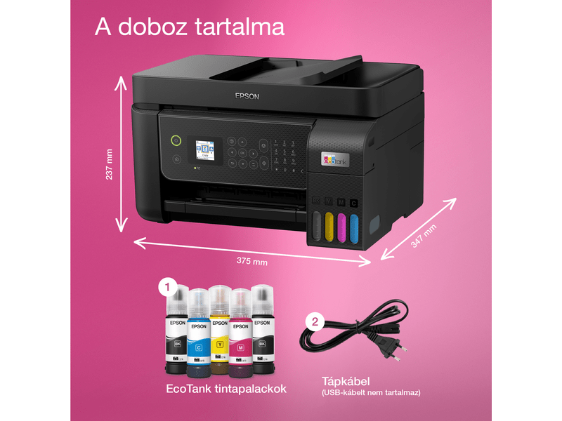 Epson L5310 színes MFP, WiFi/LAN, 8100/6500 oldal tintával