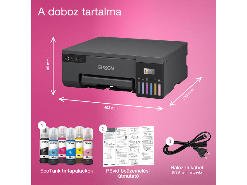 Epson L8050 fotónyomtató 1500 fotóra elegendő tintával