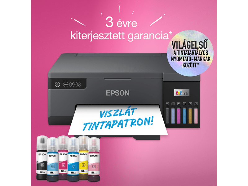 Epson L8050 fotónyomtató 1500 fotóra elegendő tintával