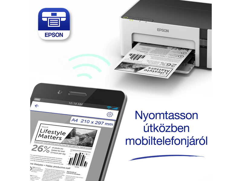 Epson M1120 egyfunkciós mono nyomtató 6000 oldal tintával