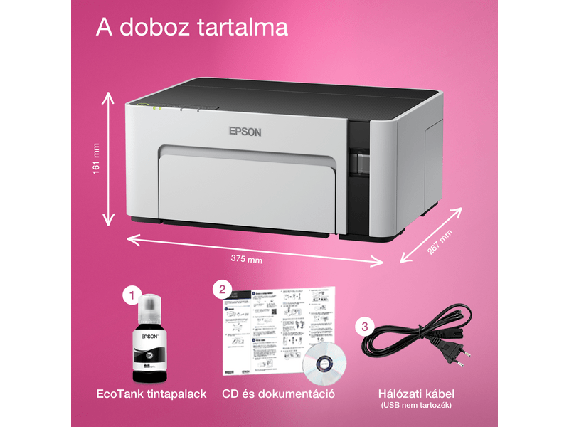 Epson M1120 egyfunkciós mono nyomtató 6000 oldal tintával