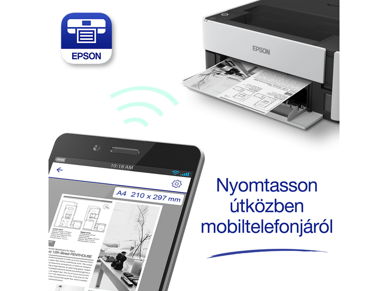 Epson M1170 mono nyomtató LAN/USB 5000 oldal tintával