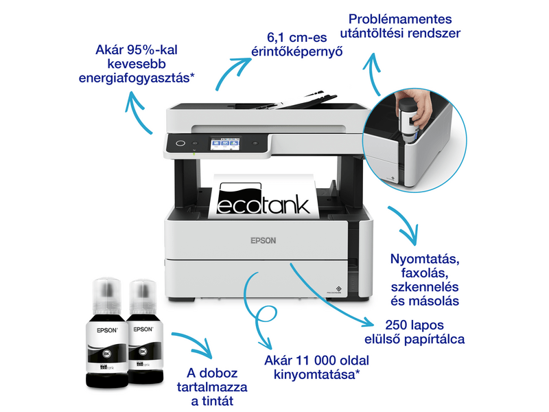 Epson M3170 mono MFP DUPLEX WiFi 11 000 oldal tintával