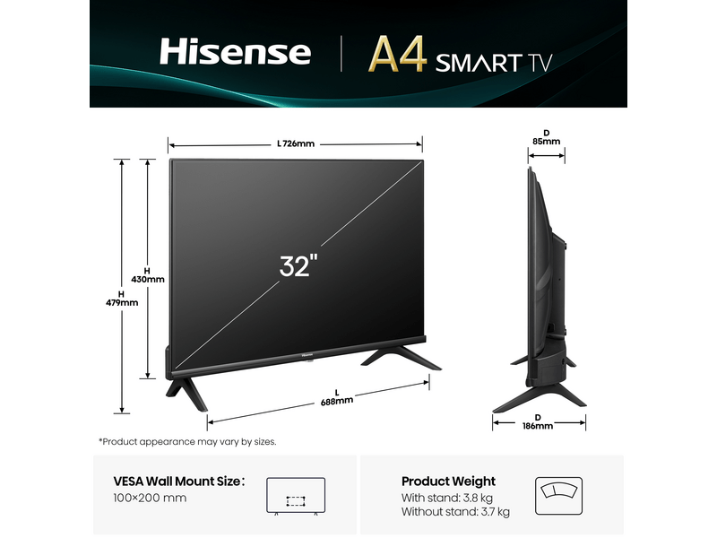 Hisense 32A4Q 32" HD Smart televizor