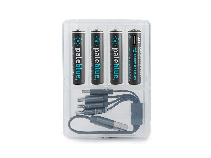Paleblue USB-C újratölthető akkumulátor, 4xAAA