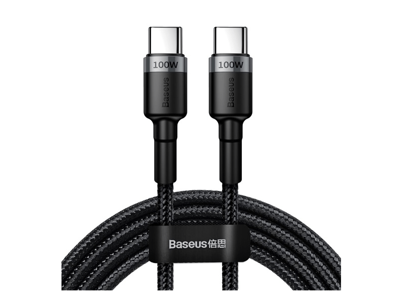 Baseus USB Type-C 100W Gyorstöltő adatkábel 2m, fekete/szürke (CATKLFALG1)